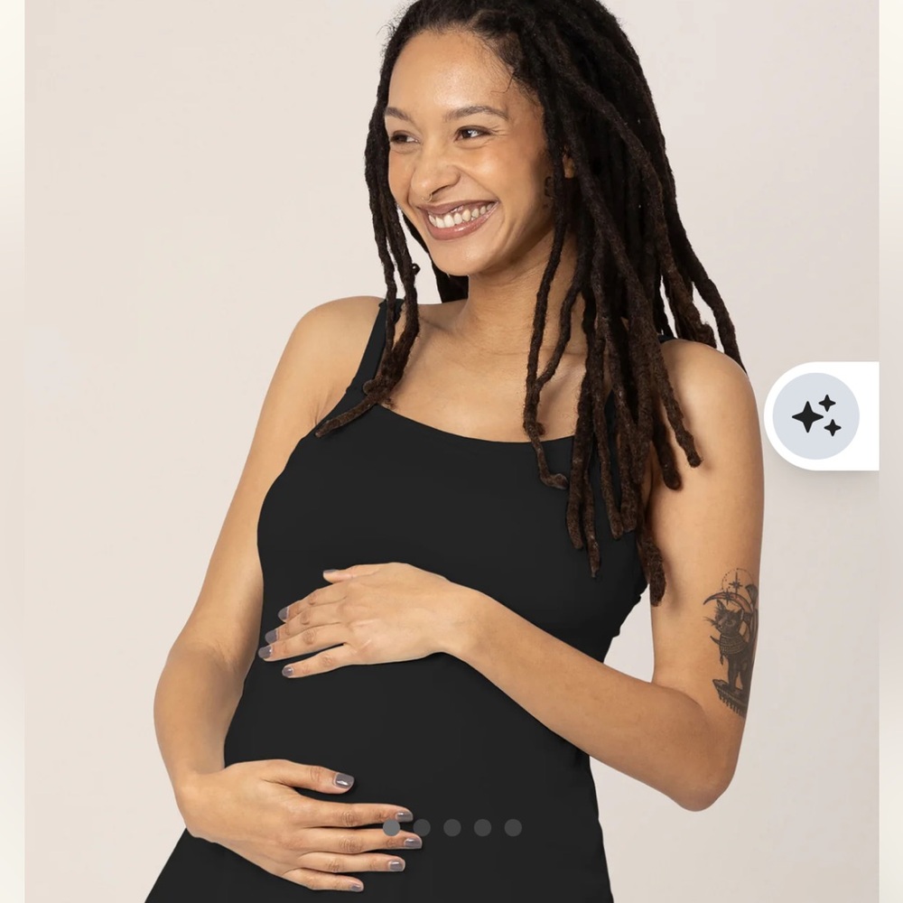 Kindred Bravely Black Bamboo Lounge Around Nursing Tank, XL